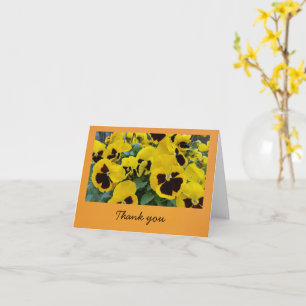 Cartão Pequeno tamanho Obrigado- Pansies
