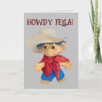 Pequeno Troll de Cowboy chapéu de aniversário