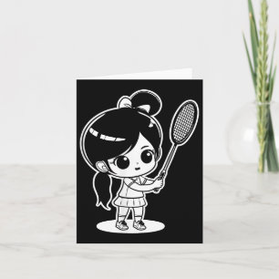 Cartão Pequeno Volante de Cartoon de Badminton