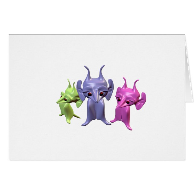 Cartão Pequenos marcianos (Frente Horizontal)