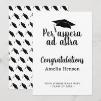 Per aspera ad astra Latin Congrat Graduação Boné