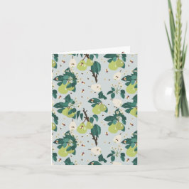 Cartão Peras e Abelhas num Jardim Botânico Floral
