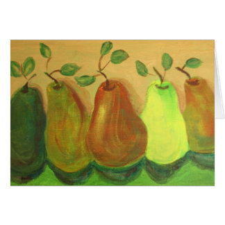 Cartão Peras - pintura acrílica pela estrela de Trevor