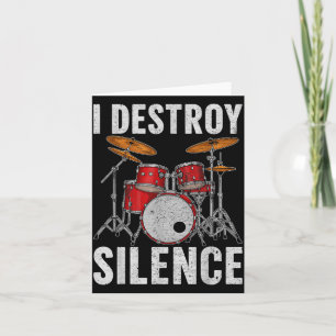 Cartão Percussionista de Bateria Bateristas Eu Destruo Si