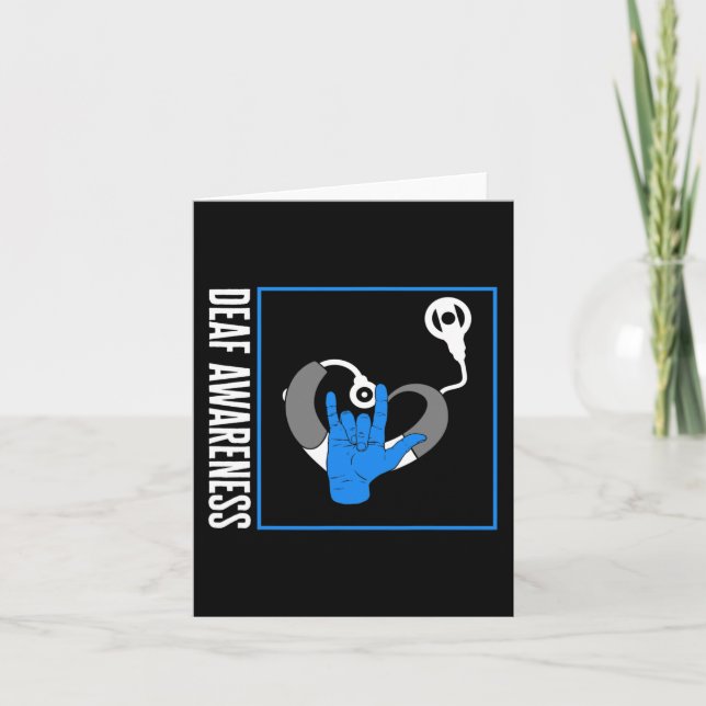 Cartão Perda Auditiva Conscientização Surdo Implante Cocl (Frente)