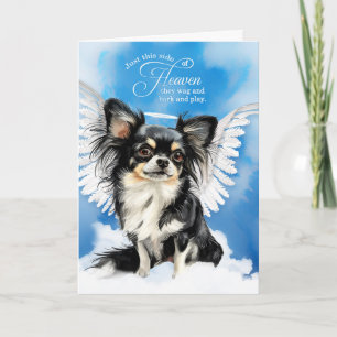 Cartão Perda de Black Tan Longhair Chihuahua Pet Simpatia