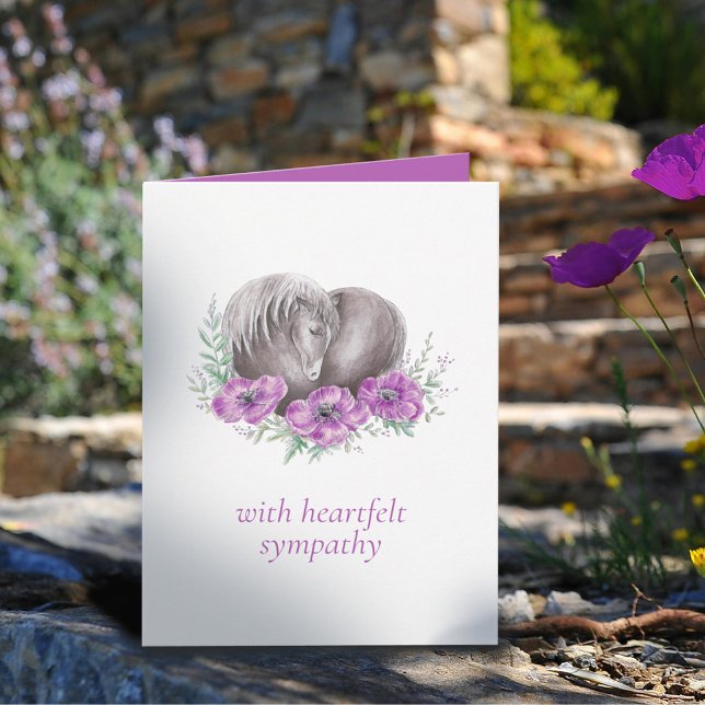 Cartão Perda de coração de cavalo salpia aquarela (Criador carregado)