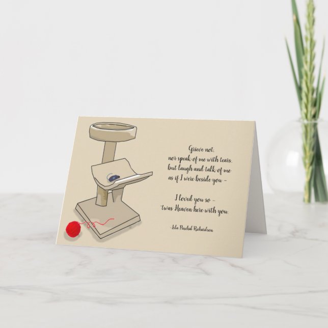 Cartão Perda de Pet Cat Richardson Citação Simpatia Perso (Frente)