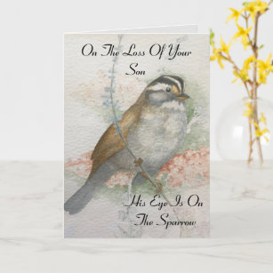 Cartão Perda De Son Sparrow Bíblia Cote Simpatia