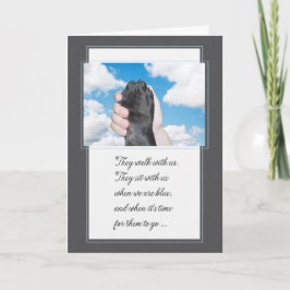 Cartão Perda de um Cachorro Mão Segurando uma Pata Condol