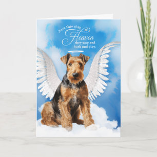 Cartão Perda de um Cão Airedale Terrier Angel Pet Simpati