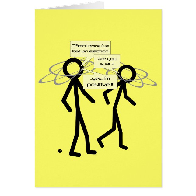 Cartão Perda de uma piada de eletrões - vazio notelet / p (Frente)