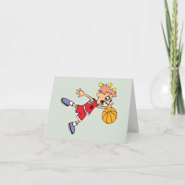 Cartão Perda Divertida da Bola de Basquete (Frente)