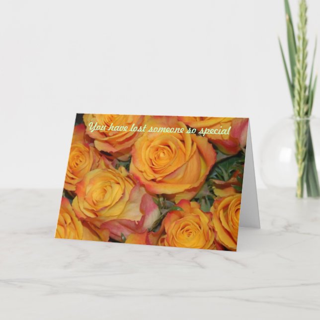 Cartão Perdeste alguém tão especial (Frente)