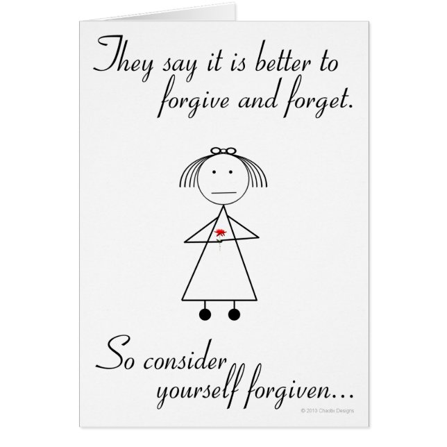 Cartão Perdoe e esqueça (Frente)