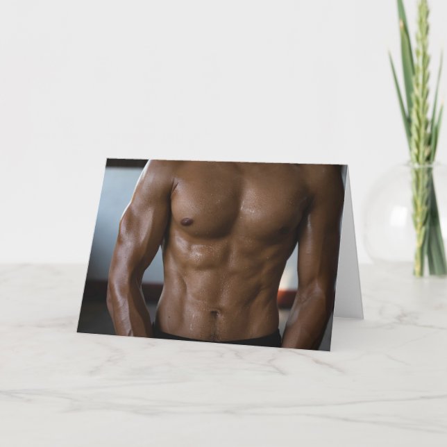 Cartão Perfect Perspiration Hot Guy Greetings Card (Frente)