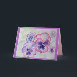 Cartão Perfect Pink Pansies Watercolor Greetings Card<br><div class="desc">These delightful pansy card is sure to put a smile on the recipients case. Designed form one of my original watercolor paintings of some pansies from my own garden. Enjoy!</div>