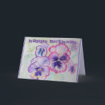 Cartão Perfect Pink Pansies Watercolour art Birthday Card<br><div class="desc">Perfect Pink Pansies Watercolour art Birthday Card. This delightful pansy card is sure to put a smile on the recipients case. Designed from one of my original watercolor paintings of some pansies growing my own garden. Enjoy!</div>