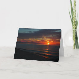 Cartão Perfect Sunset over Lake Michigan Greeting Card