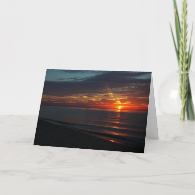 Cartão Perfect Sunset over Lake Michigan Greeting Card (Frente)