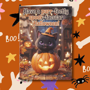 Cartão Perfeitamente Espetacular Halloween Página para