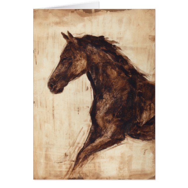 Cartão Perfil do Cavalo Selvagem Marrom (Frente)