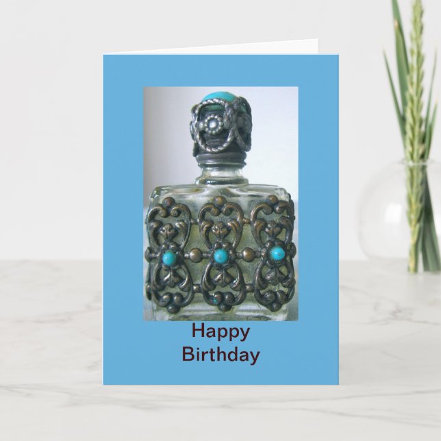 Cartão Perfume Bottle Happy Birthday Card (Frente)