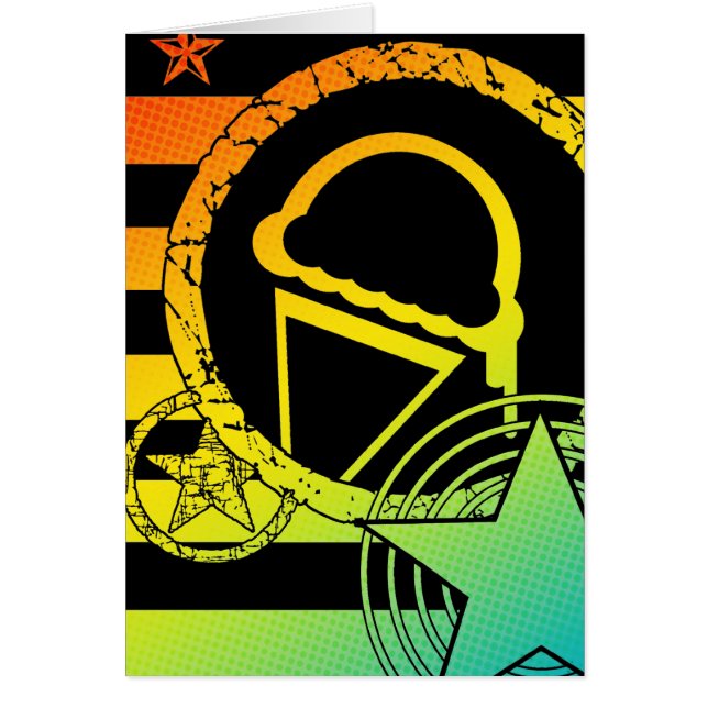 Cartão perfuração de sorvete punk (Frente)