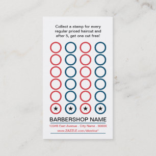 cartão perfurado da barbearia