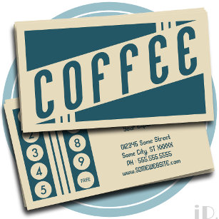 cartão perfurado de fidelidade a café retrô