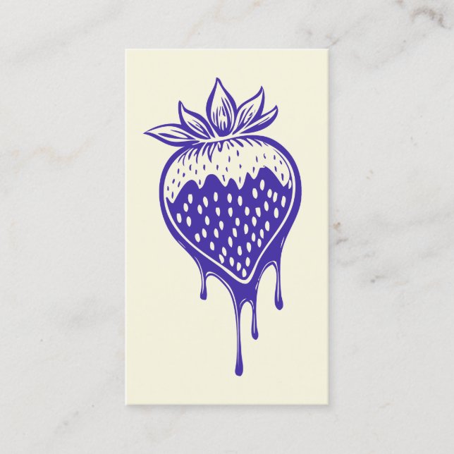 cartão perfurado de fidelidade a morango de chocol (Frente)