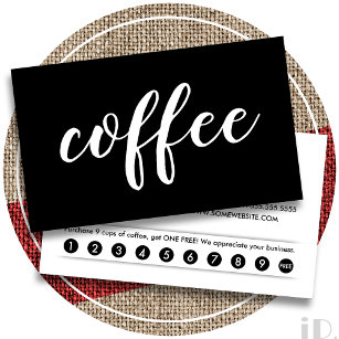 cartão perfurado de fidelidade de compras de café