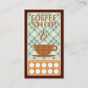cartão perfurado do compro de café de xadrez