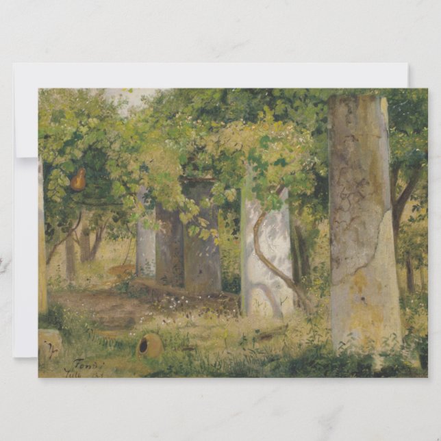 Cartão Pérgola Com Uvas De Vinho (Paisagem De Vinha) (Frente)