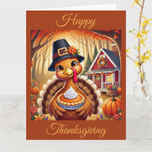 Pergrim Turkey com Pumpkin Pie na Ação de Graças