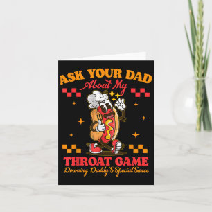 Cartão Pergunte ao seu pai sobre meu jogo de garganta Dad