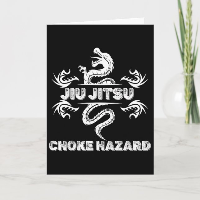 Cartão Perigo de Asfixia de Jiu Jitsu Caratê Boxe Muay Th (Frente)