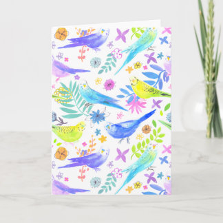 Cartão Periquitos de Ortografia Navegável Whimsical