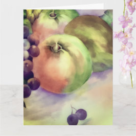 Cartão Pérolas de Uvas de Maçã Inspiradas - Colheita de F