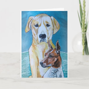 Cartão Perros en la Playa Pintura de Alfred Fox