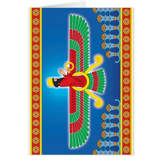 Cartão Persa Faravahar do Zoroastrian (Frente)