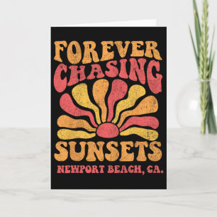 Cartão Perseguindo Pôr do Sol para Sempre Newport Beach C