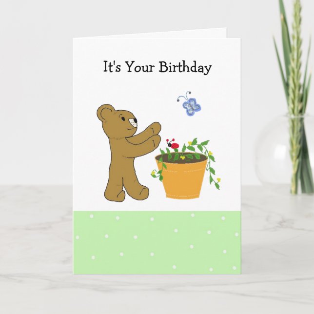 Cartão Perseguindo uma Design de aniversário de borboleta (Frente)