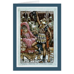 Cartão Perseus que mostra a cabeça do Gorgon