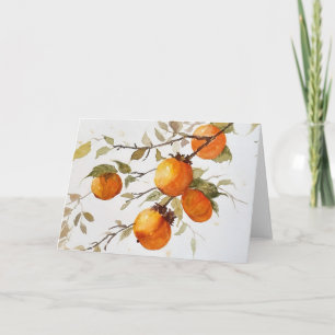 Cartão Persimmons Em Aquarelas