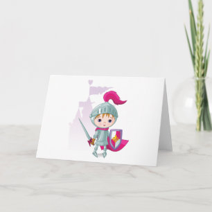 Cartão Personagem Cavaleiro Infantil com Espada Escudo