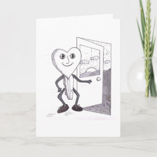 Cartão Personagem-chave Abre Porta para uma Ilustração de