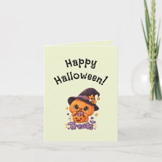 Cartão Personagem de Abóbora Fofa 🎃🧡
