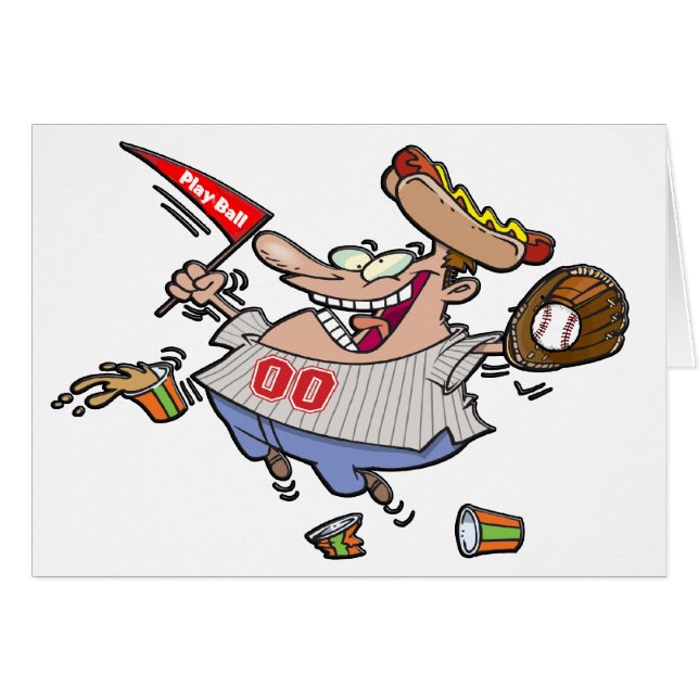 Cartão Personagem de desenho animado da bola do jogo (Frente Horizontal)