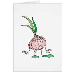 Cartão personagem de desenho animado de cebola bobo
